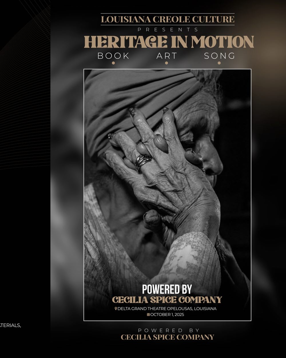 Hands of Heritage — Heritage in Motion program cover, powered by Cecilia Spice Company